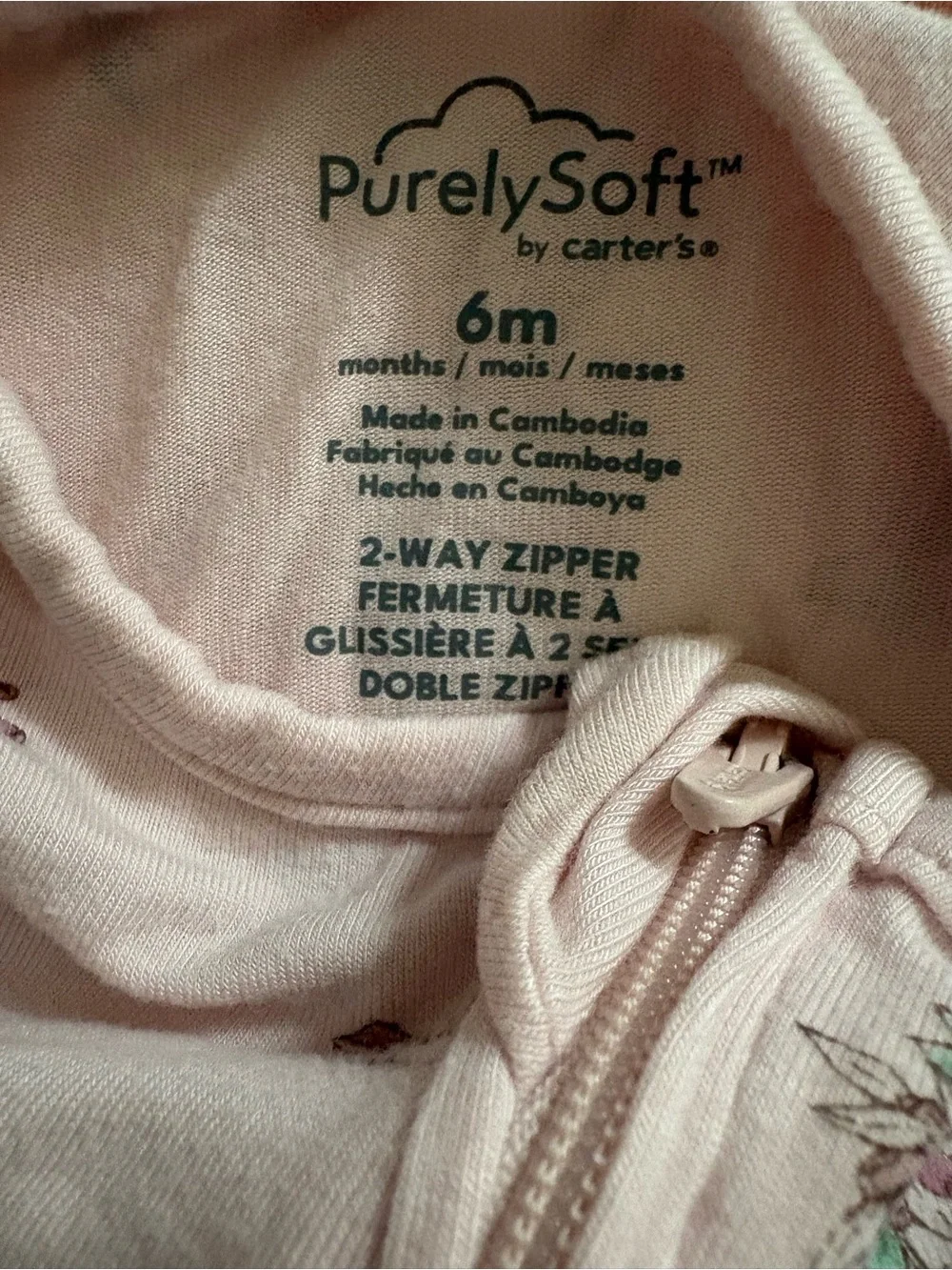 Carter's Pink Purely Soft Zip-Front Strawberry & Floral Sleep Sacks